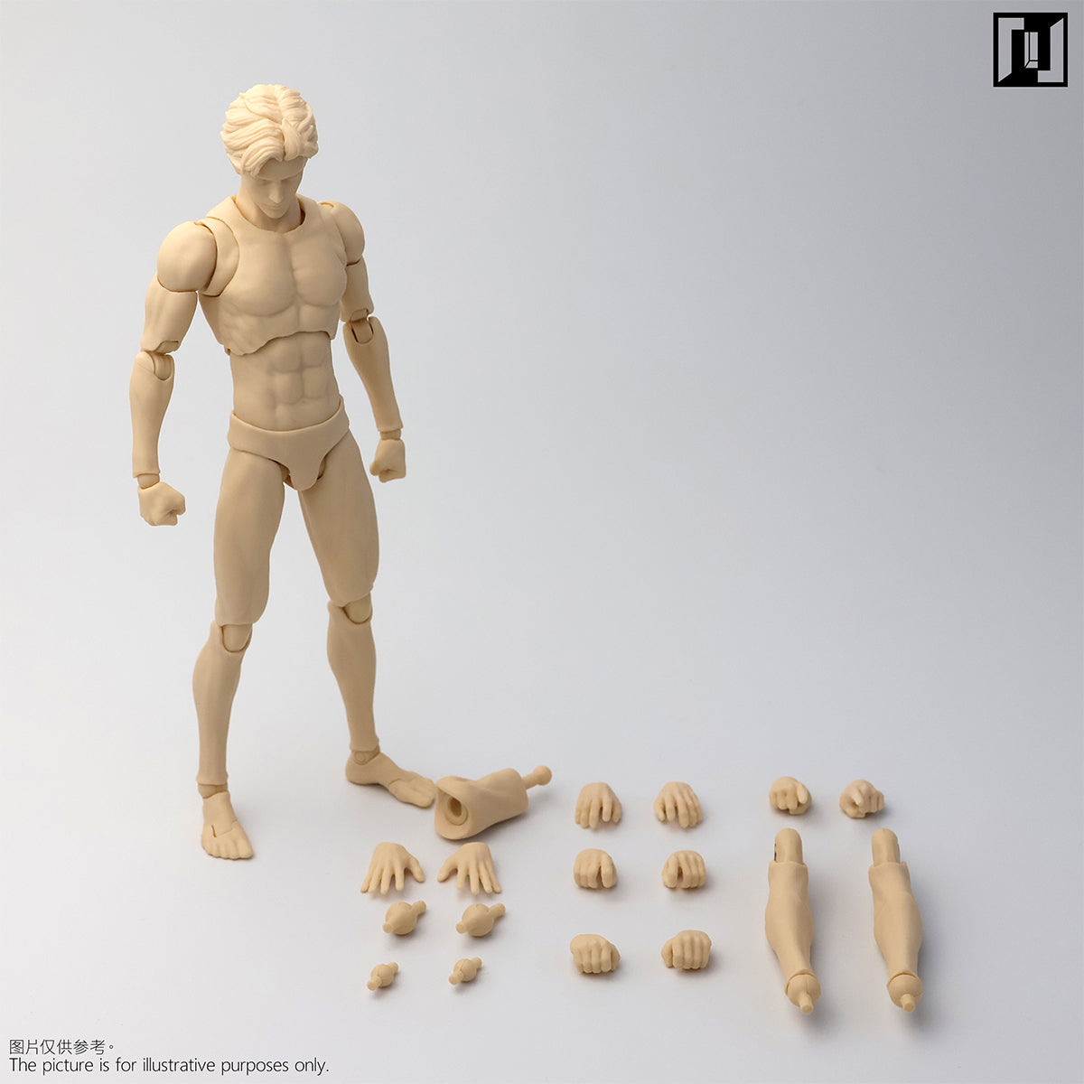 Mirrfig Articulated Joints MF001 Lean Male Pale-skined Body 1/12 Scale Action Figure Body