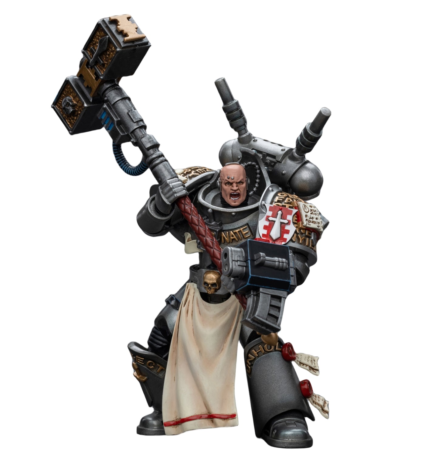 Figurine de collection JoyToy Warhammer 40K : Grey Knights Interceptor Squad Interceptor Justicar, figurine articulée à l'échelle 1:18, JT8964