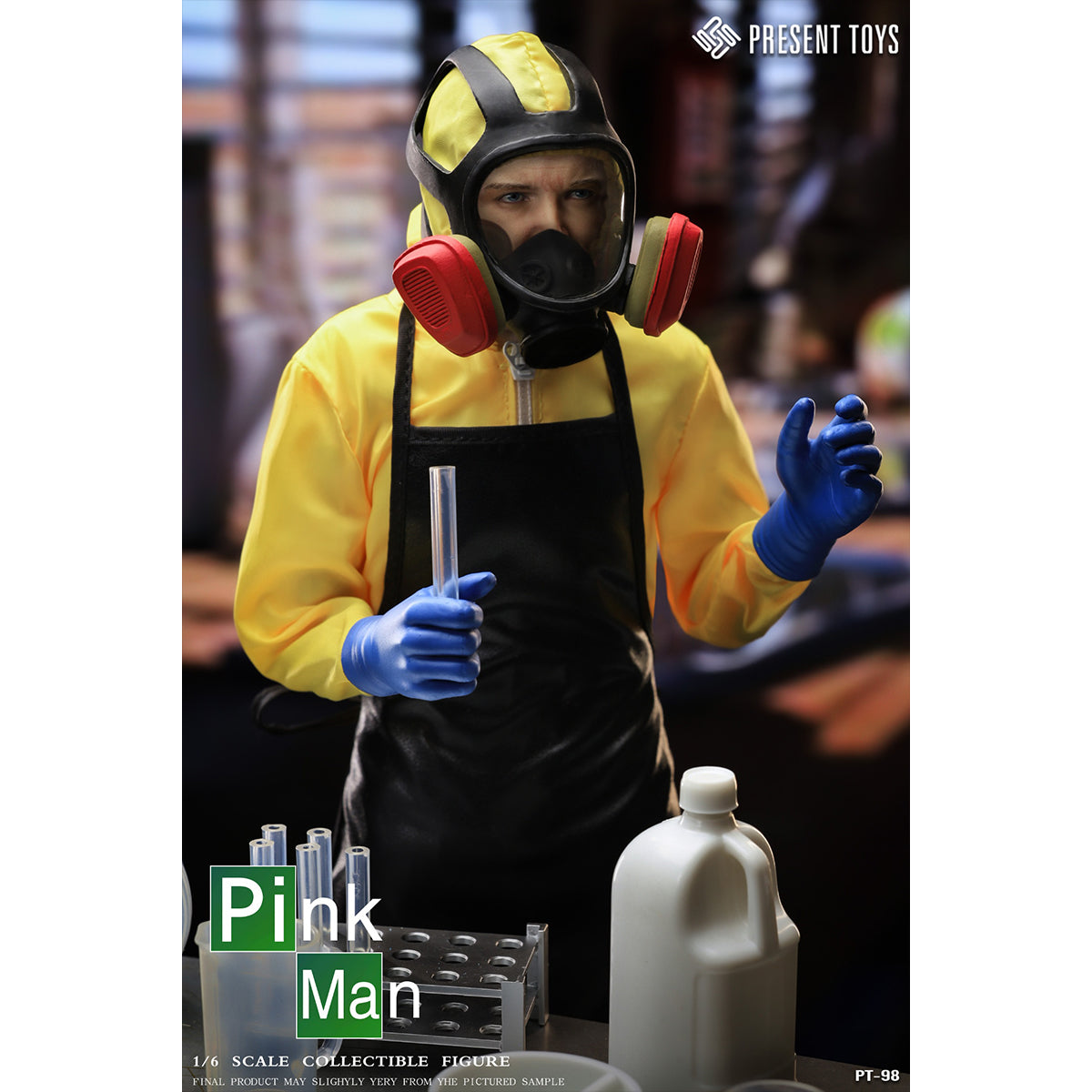 PRESENT TOYS, Pink Man/Toxic White/Scene Set, Action Figures