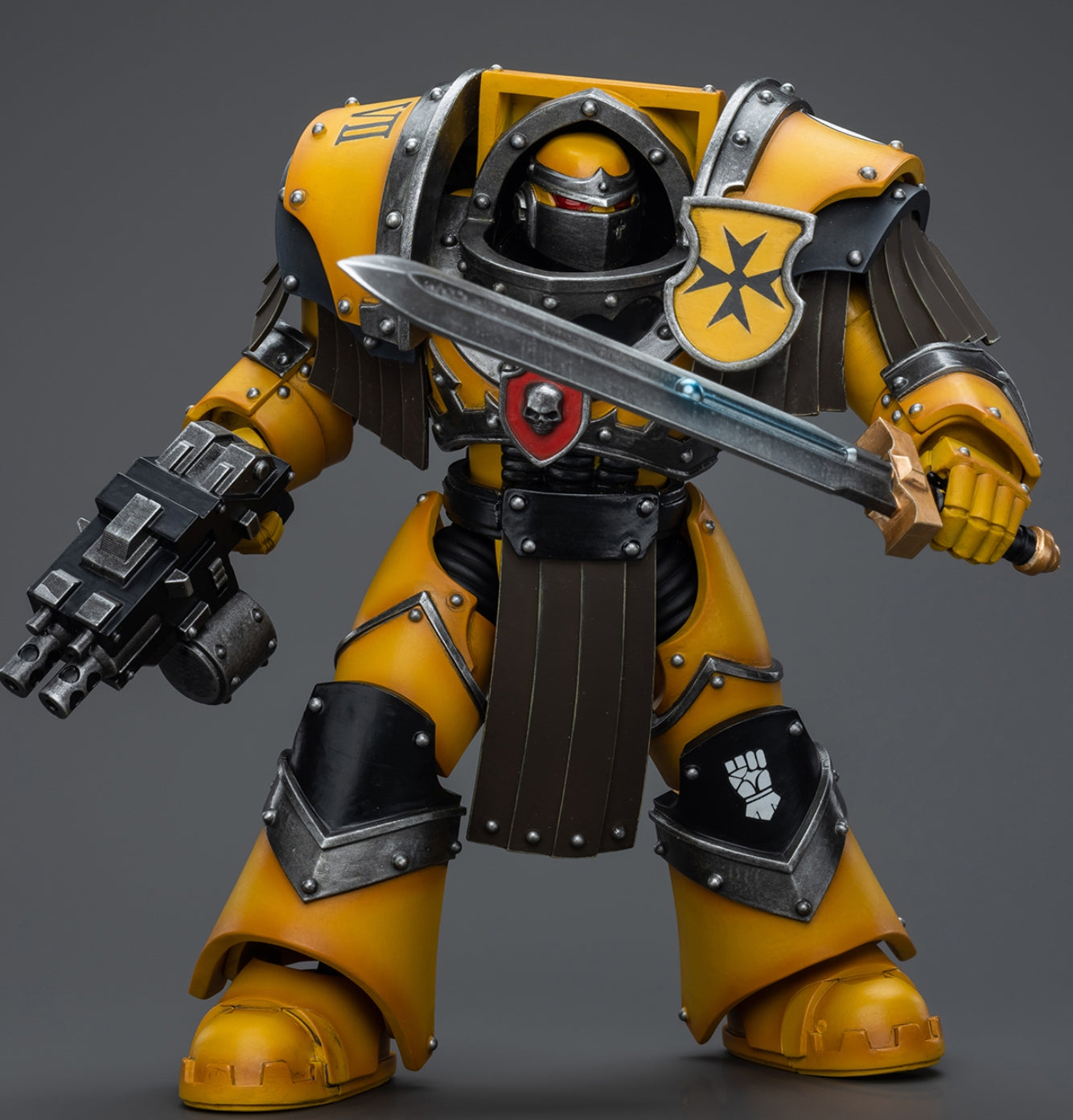 JoyToy Warhammer The Horus Heresy : Imperial Fists Legion Cataphractii Terminator Squad Legion Cataphractii Sergent avec Power Sword Figurines d'action