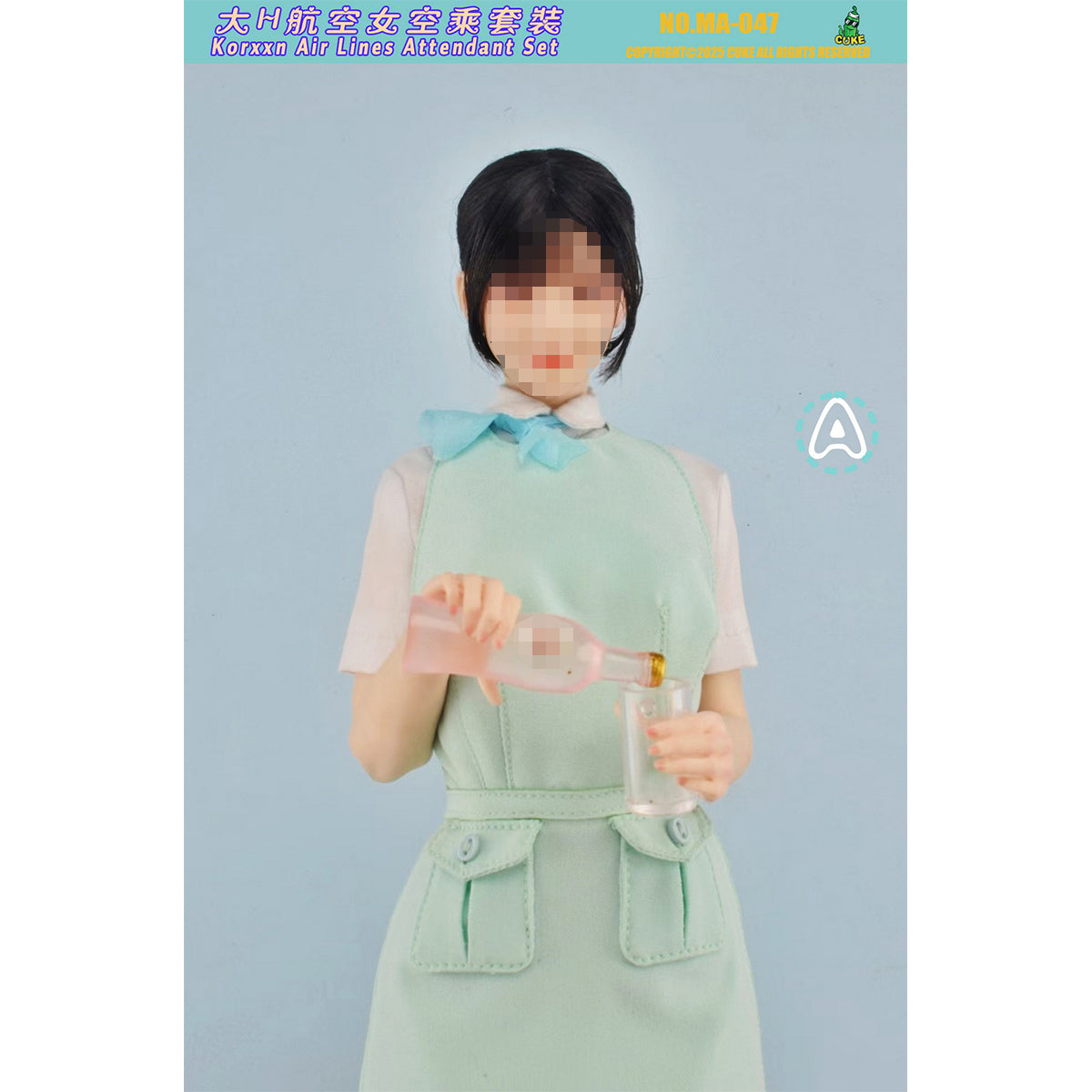 CUKE TOYS Big H Airline Female Flight Attendant Outfit Set MA-047 Doll Clothes Accessory Fit 1/6 Scale 12-inches Action Figure