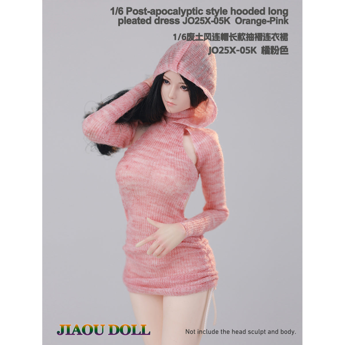 JIAOUDOLL Ruched Post-Apocalyptic Style Long Dress JO25X-05 Doll Clothes Accessory Fit 1/6 Scale 12-inches Figure