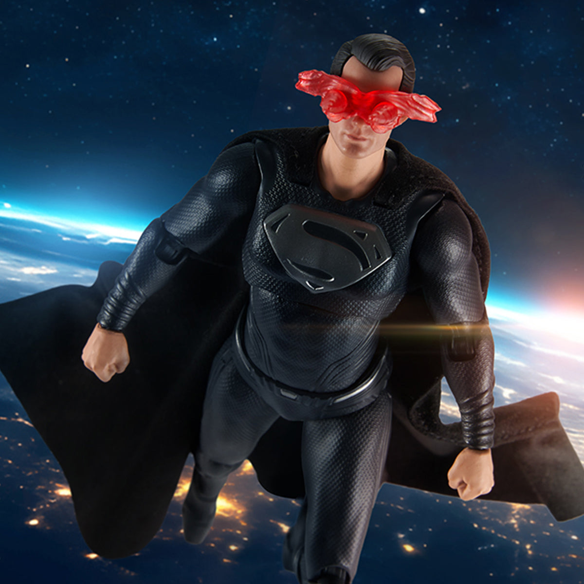 Ensemble complet Fondjoy : figurine masculine miniature de super-héros noir à l'échelle 1:9