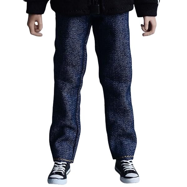 Ropa para muñecas a escala 1/12: Jeans rectos, accesorio coleccionable