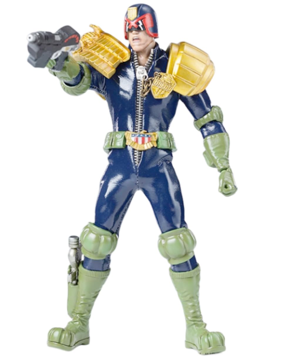 Figura de acción coleccionable HIYA Toys: Serie Super Exquisita, Juez Dredd, miniatura a escala 1:12