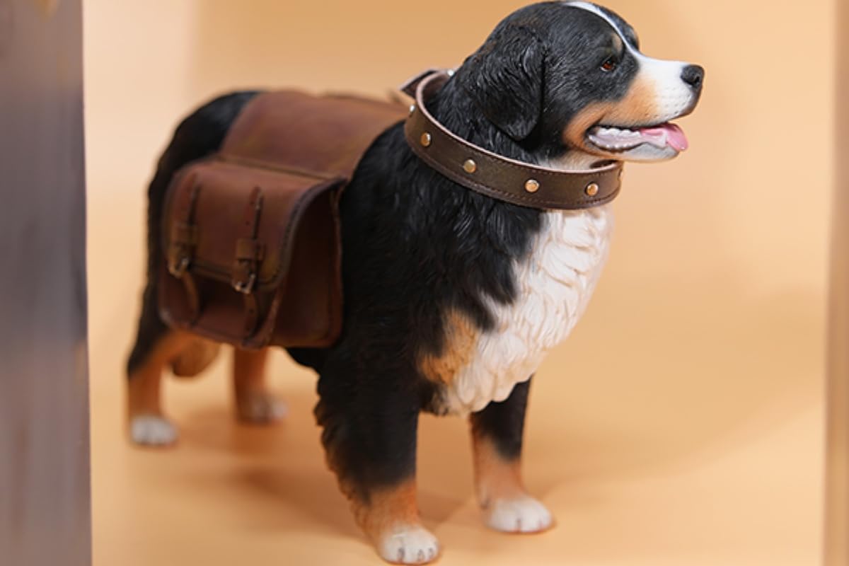 Figura de perro coleccionable JXK: Boyero de Berna, pintada a mano por expertos, resina realista y segura, miniatura a escala 1:6, JXK144