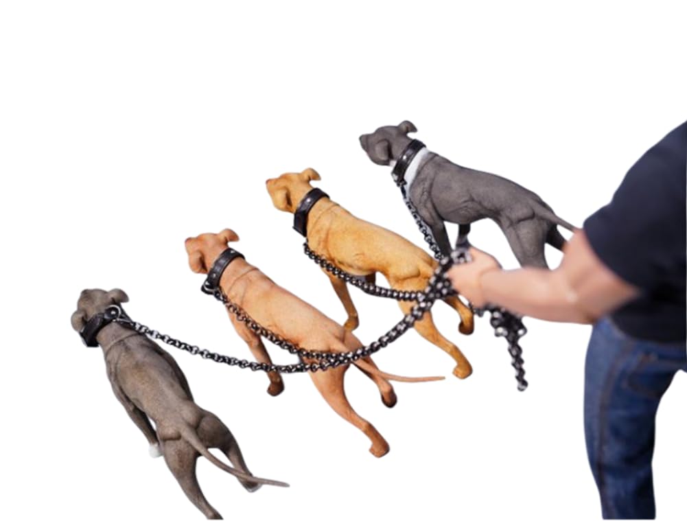 Figura de perro coleccionable JXK: American Pitbull Terrier, pintada a mano por expertos, realista, resina segura, miniatura a escala 1:6, JXK129A