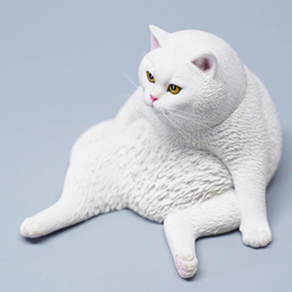 Figura de gato coleccionable JXK: Lazy Cat 5.0, pintada a mano por expertos, realista, de resina segura, miniatura a escala 1:6.