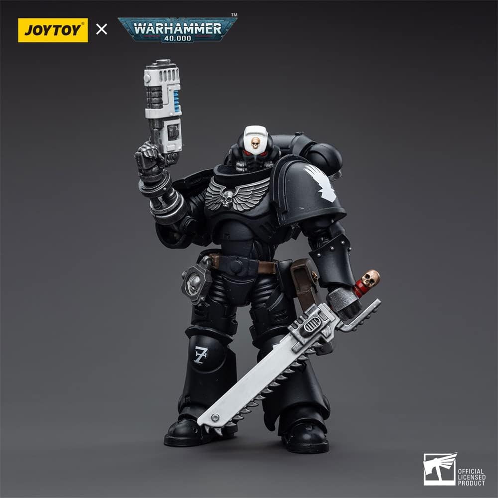 JoyToy - Figurines d'action de science-fiction Warhammer 40K sous licence officielle à l'échelle 1/18, série complète - Iron Hands Assault Intercessors Sergent Kalock