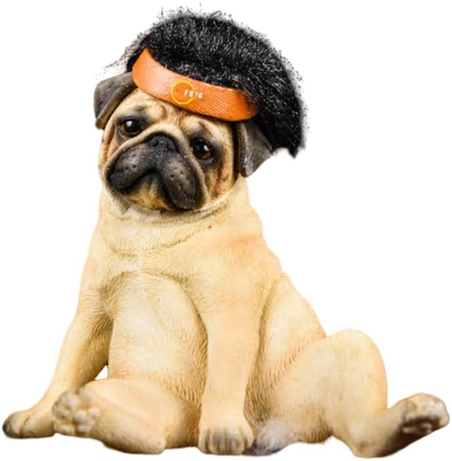 Figura coleccionable en miniatura JKX: Bulldog francés y sofá (escala 1:6) JXK025A