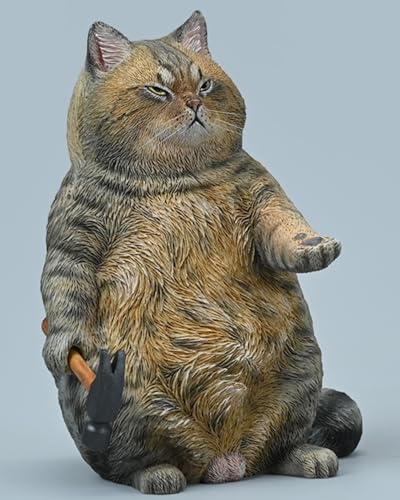 Figura de gato coleccionable JXK X Coming: Hammer Gang, pintada a mano por expertos, realista, resina segura, figura de animal en miniatura a escala 1:4
