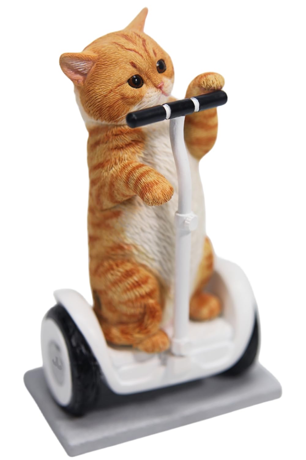 Figura de gato coleccionable JXK: Gato gris de pie, pintada a mano por expertos, realista, resina segura, miniatura a escala 1:6.