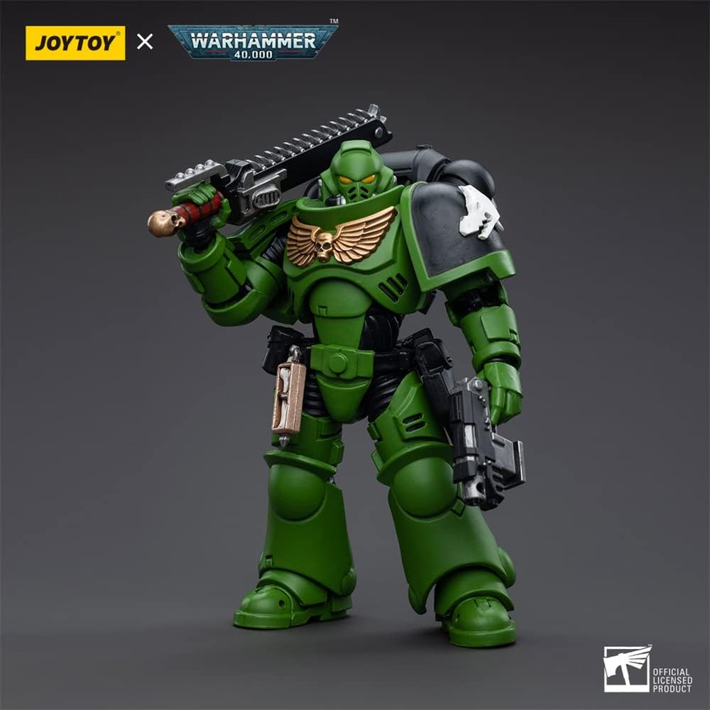 JoyToy - Figurines d'action de science-fiction sous licence officielle Warhammer 40K à l'échelle 1/18, série complète Salamanders Intercessors Brother Haecule