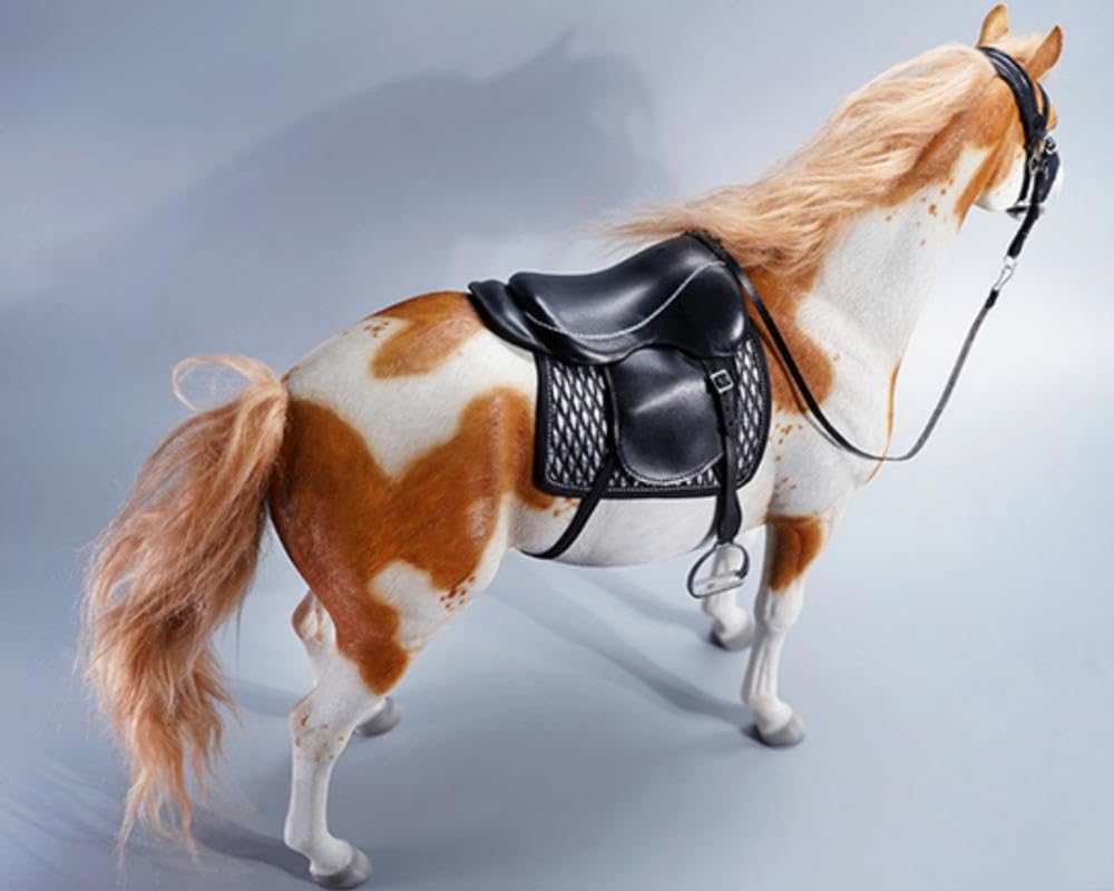 Figura de caballo coleccionable JXK: Caballo americano de pintura blanca pardusca, pintado a mano por expertos, resina realista y segura, miniatura a escala 1:6.