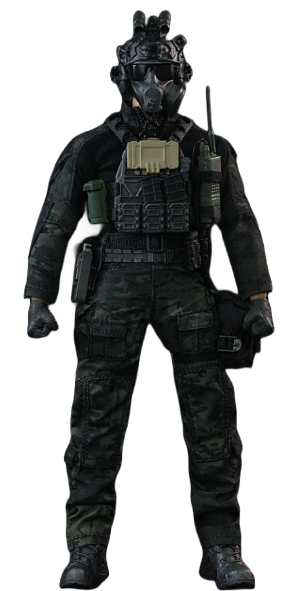 HASUKI Male Collectible Figure: Black Ops, Military Style, 1