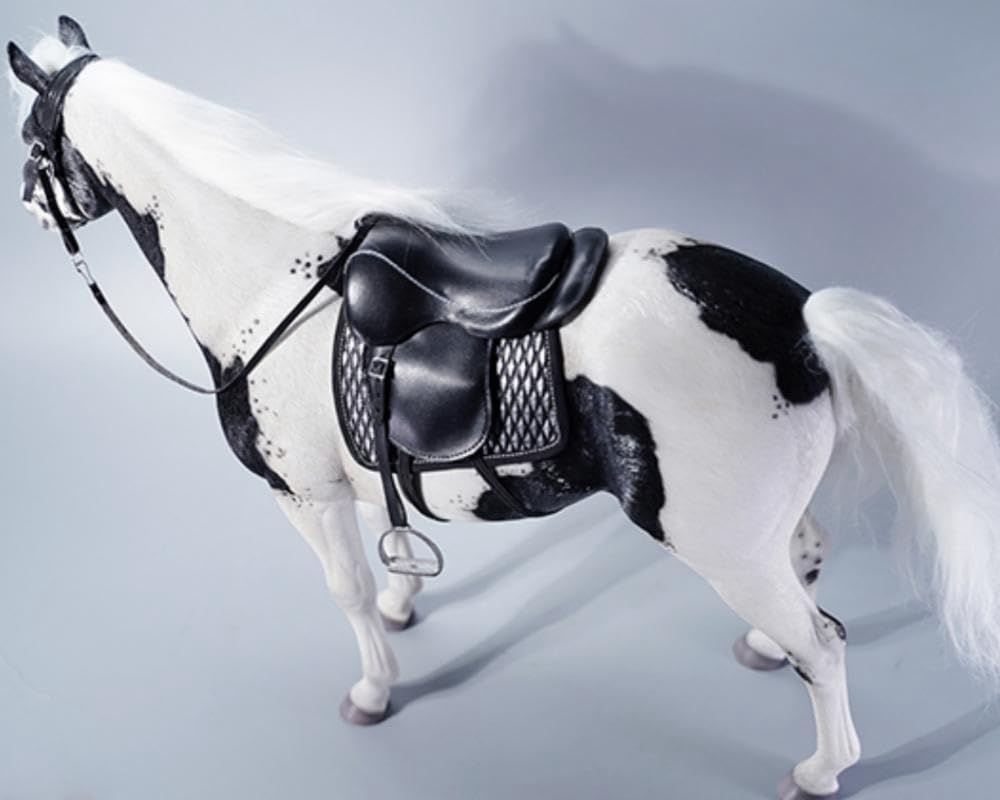 Figura de caballo coleccionable JXK: Caballo americano de pintura blanca pardusca, pintado a mano por expertos, resina realista y segura, miniatura a escala 1:6.