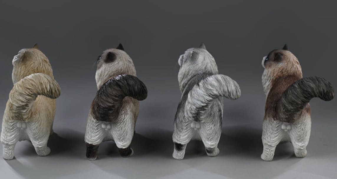 Figura de gato coleccionable JXK: Ragdoll 2.0, pintada a mano por expertos, realista, de resina segura, miniatura a escala 1:6.