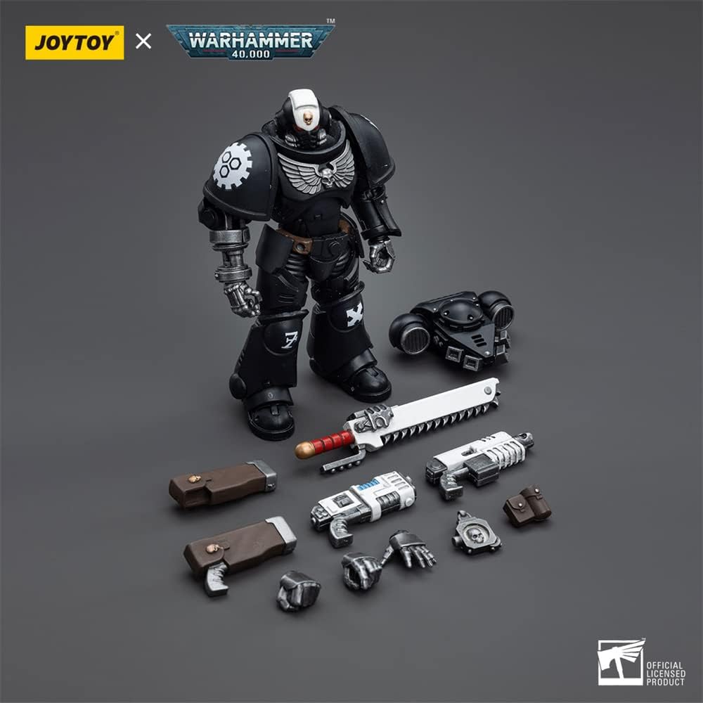 JoyToy - Figurines d'action de science-fiction Warhammer 40K sous licence officielle à l'échelle 1/18, série complète - Iron Hands Assault Intercessors Sergent Kalock