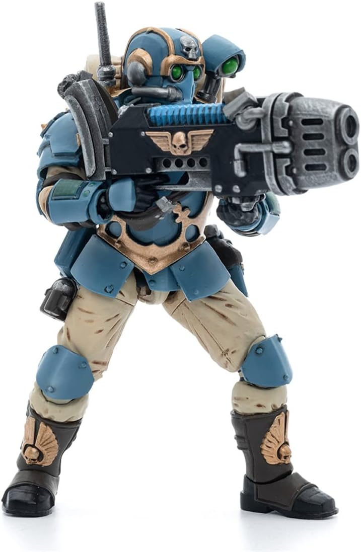 JoyToy Warhammer 40K Figurines d'action de science-fiction sous licence officielle à l'échelle 1/18 Série complète – Astra Militarum Tempestus Scions 55th Kappic Eagles Plasma Gunner