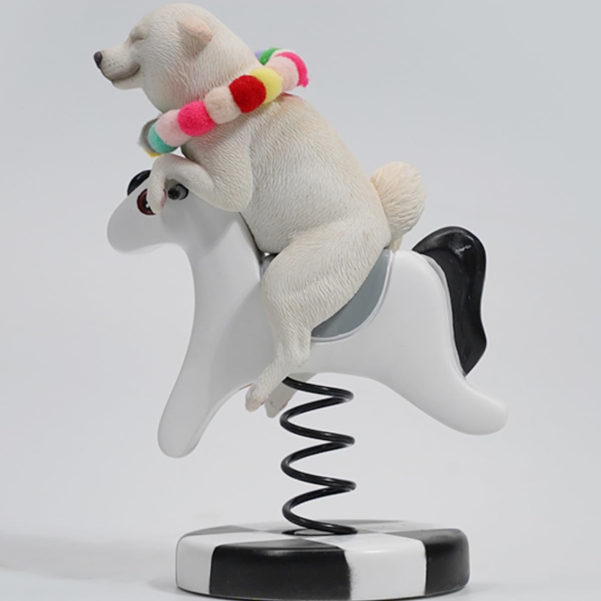 Figura de perro coleccionable JXK: Caballo balancín Shiba Inu 2.0, figura de animal en miniatura a escala 1:6