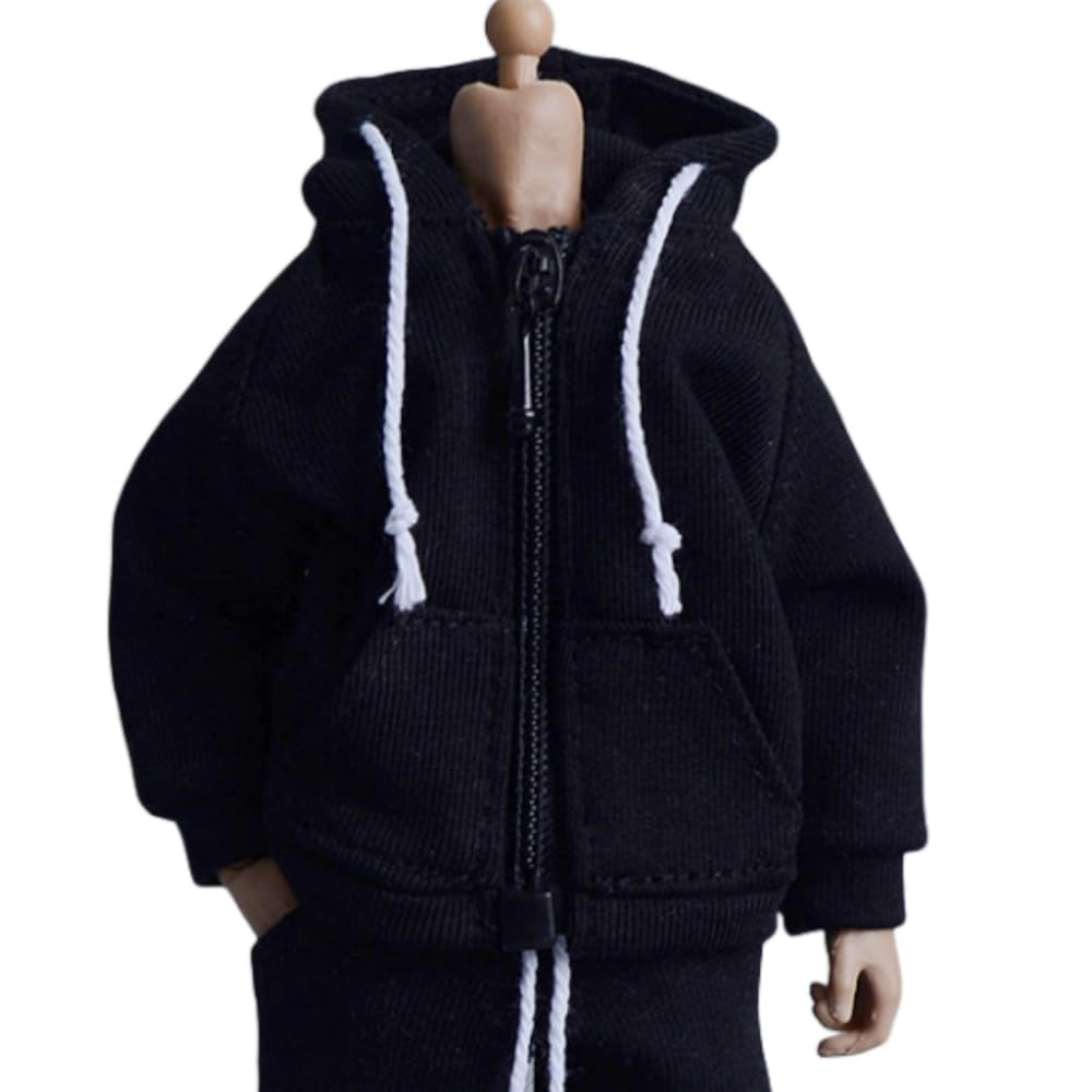 1/12 Scale Figure Doll Clothes: Zipper Sweatshirt Hoodie Top