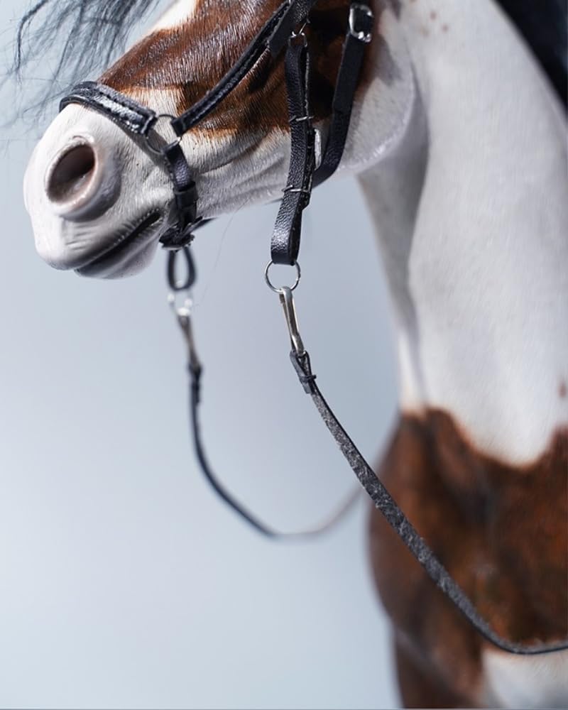Figura de caballo coleccionable JXK: Caballo americano de pintura blanca pardusca, pintado a mano por expertos, resina realista y segura, miniatura a escala 1:6.