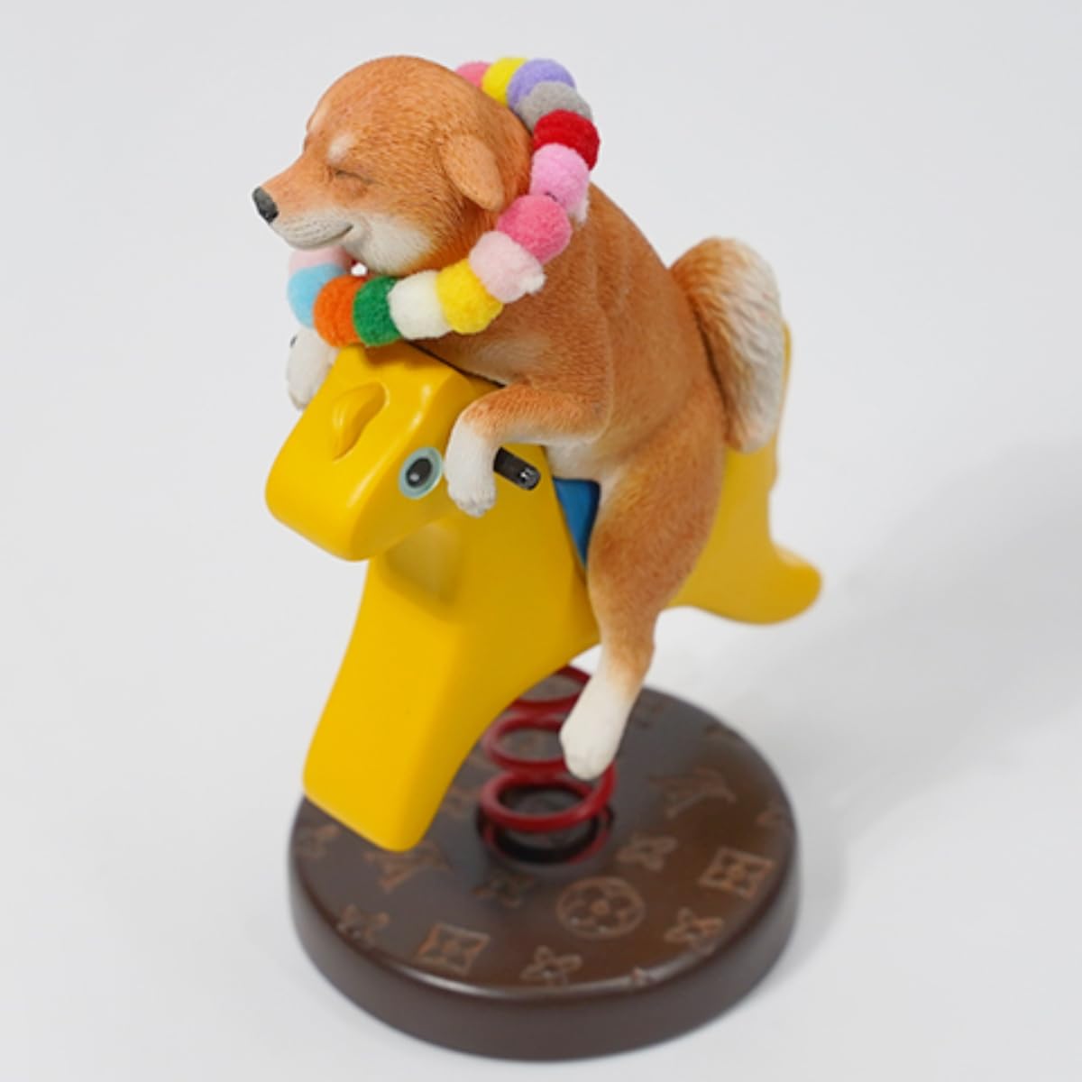 Figura de perro coleccionable JXK: Caballo balancín Shiba Inu 2.0, figura de animal en miniatura a escala 1:6
