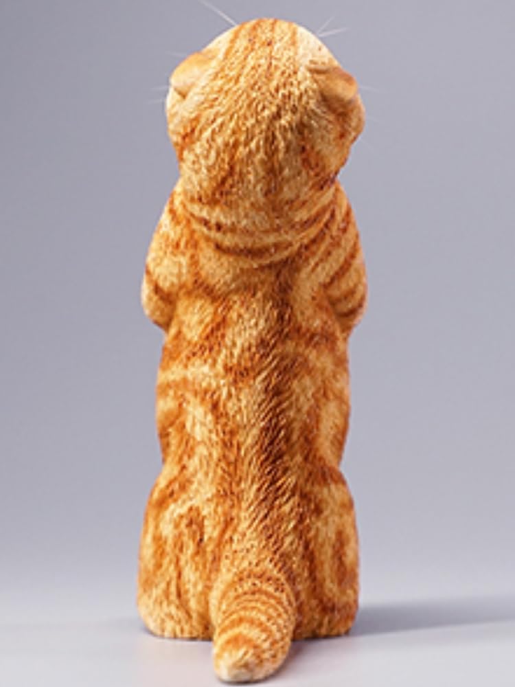 Figura de gato coleccionable JXK: Scottish Fold, pintada a mano por expertos, realista, resina segura, miniatura a escala 1:6
