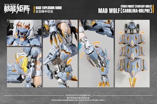 Kits de modelos de plástico de Nuke Matrix: Cyber Forest Fantasy Girls, MAD Wolf Carolina·Rolphe, Mecha Musume, figuras de acción coleccionables a escala 1:12 estilo anime