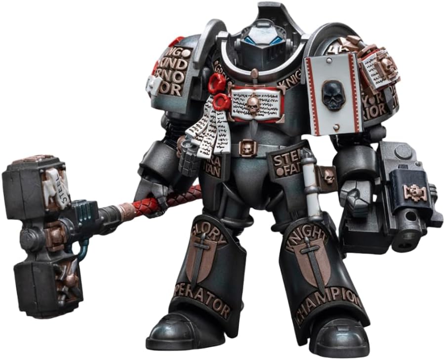 Figurine de collection JoyToy 40K : Chevaliers Gris Nemesis Dreadknight, incluant le pilote, figurines articulées à l'échelle 1:18 JT6434 (NemesisJSY)