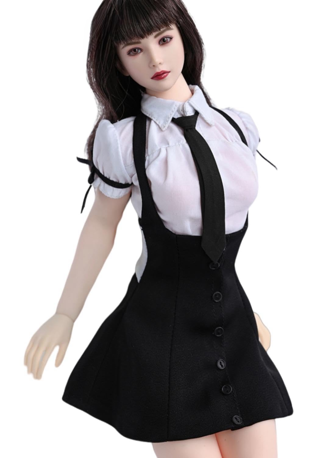 Ropa para muñeca a escala 1/6: Conjunto de falda y camisa JK para figura de acción coleccionable de 12 pulgadas TCT-034A