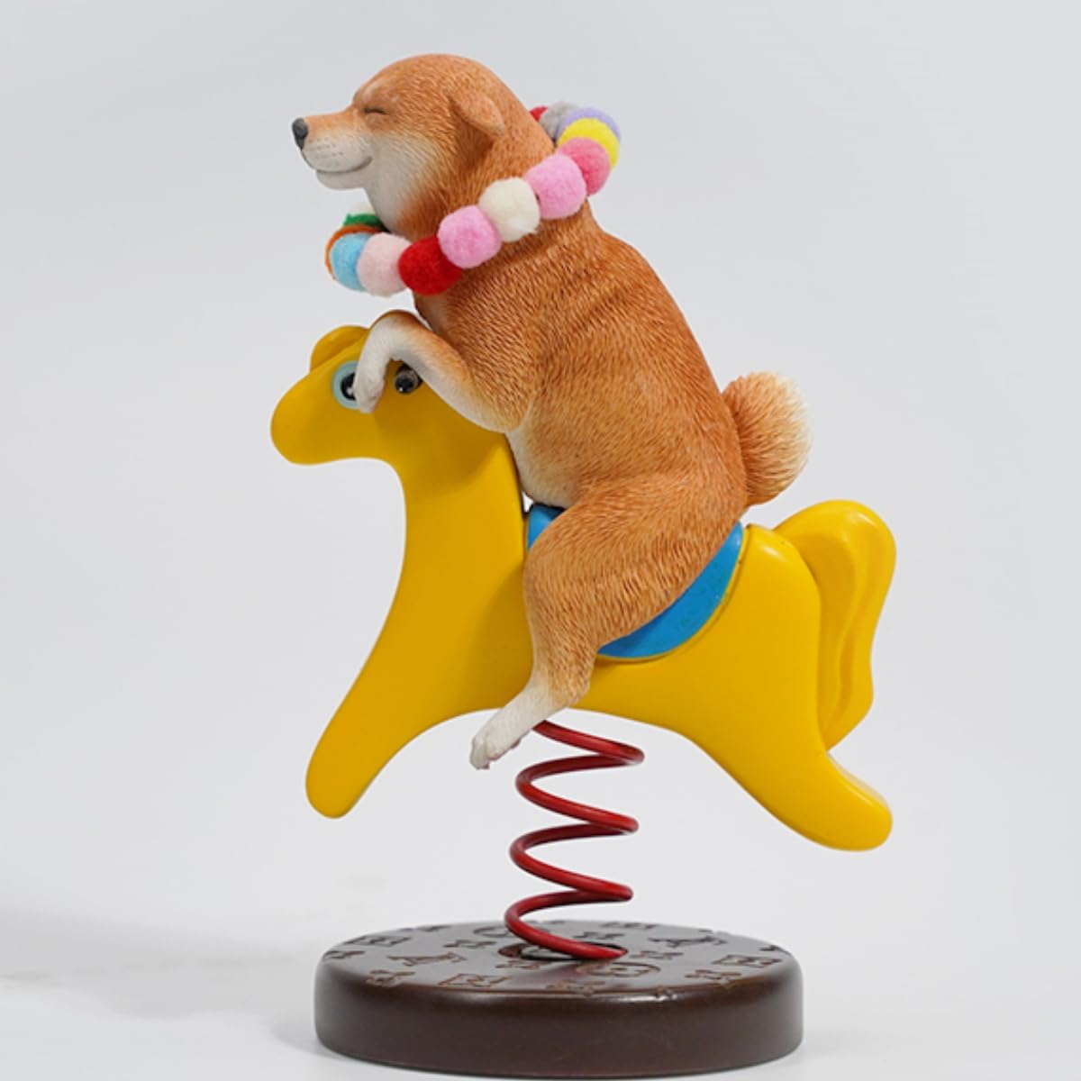 Figura de perro coleccionable JXK: Caballo balancín Shiba Inu 2.0, figura de animal en miniatura a escala 1:6