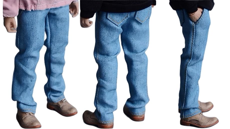 Ropa para muñecas a escala 1/12: Jeans rectos, accesorio coleccionable