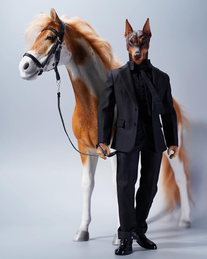 Figura de caballo coleccionable JXK: Caballo americano de pintura blanca pardusca, pintado a mano por expertos, resina realista y segura, miniatura a escala 1:6.