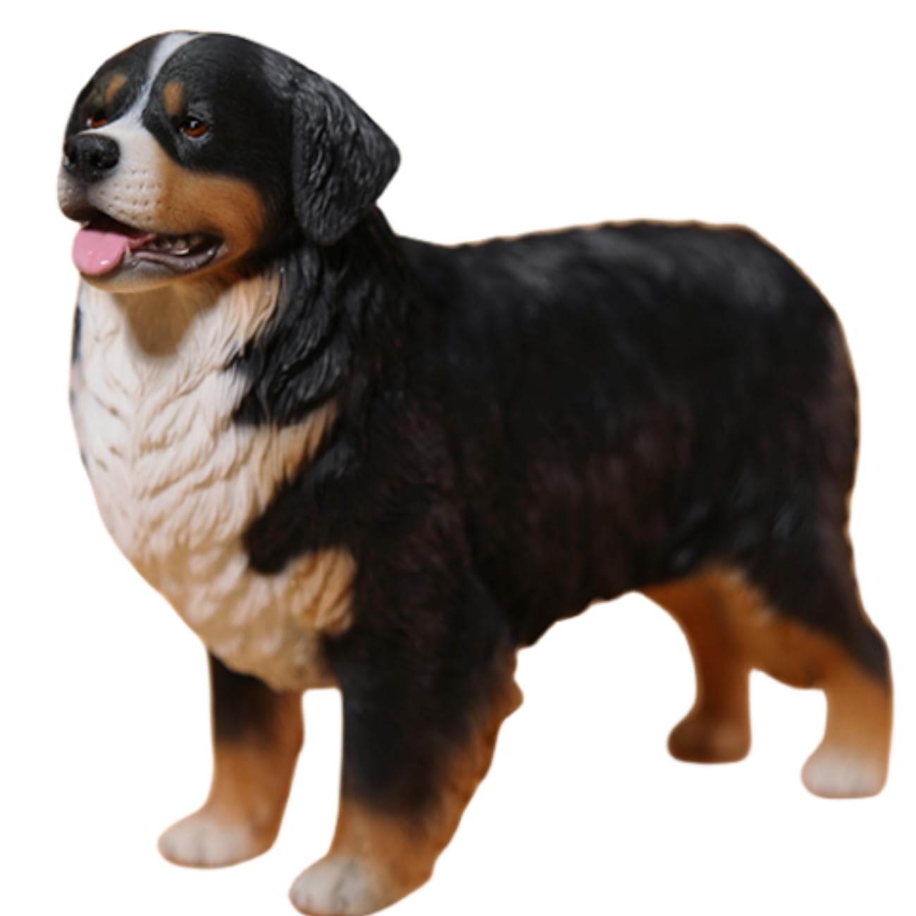 JXK Collectible Dog Figure: Bernese Mountain Dog, Expertly Hand-Painted, Lifelike, Safe Resin, 1:6 Scale Miniature Animal Figurine JXK144