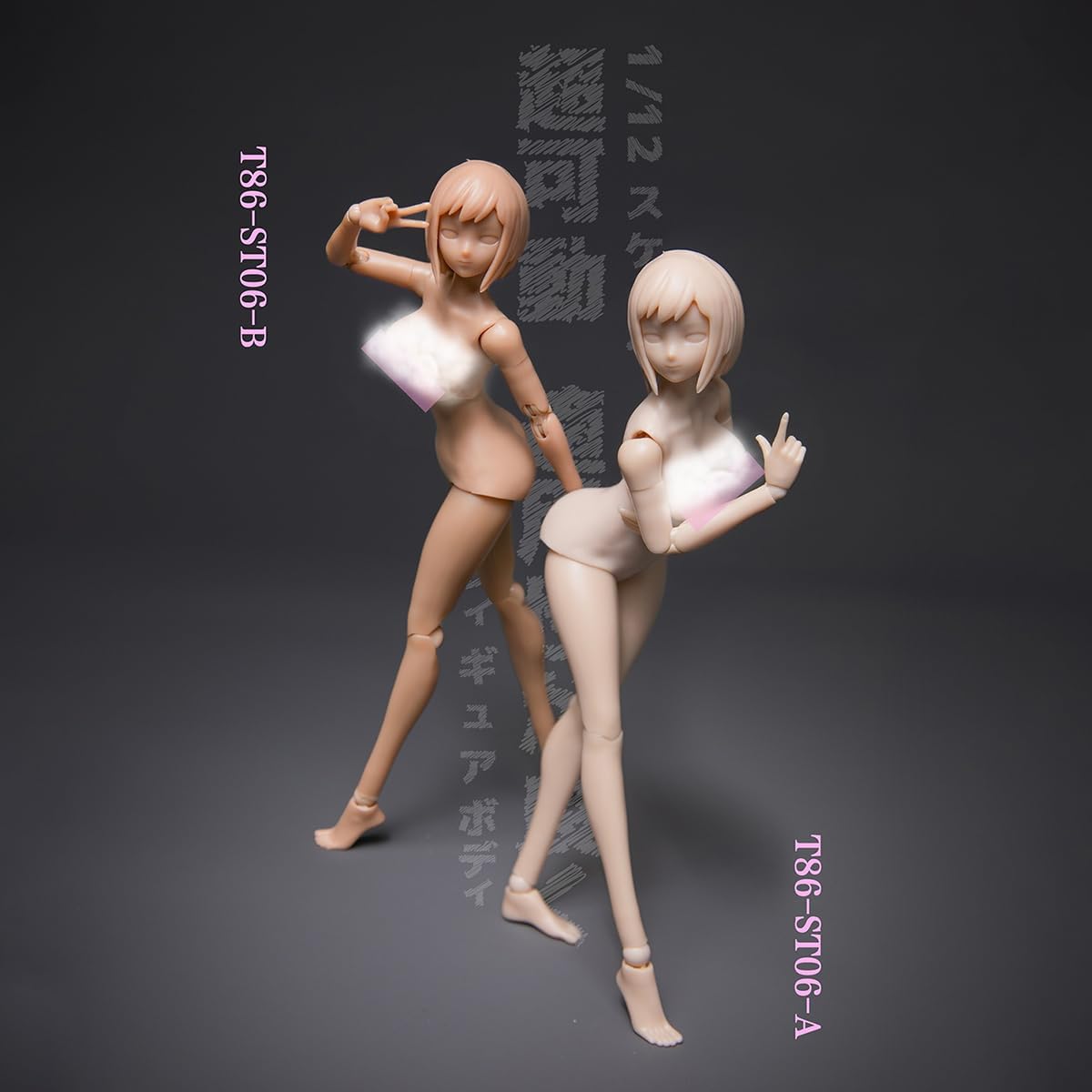 86TOYS 1/12 Half-Seamless Female Standard Body T86-ST06-B Suntan Skin Large Bust