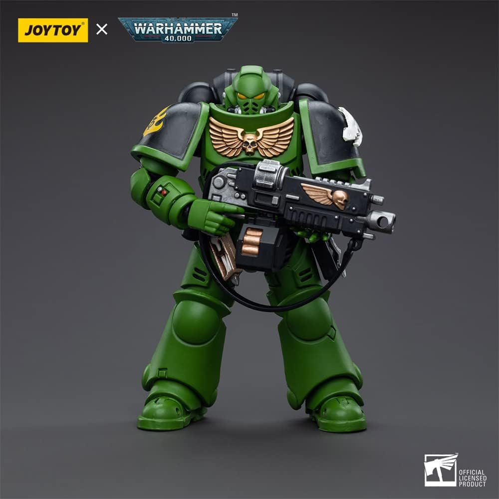 JoyToy - Figurines d'action de science-fiction sous licence officielle Warhammer 40K à l'échelle 1/18, série complète Salamanders Intercessors Brother Haecule