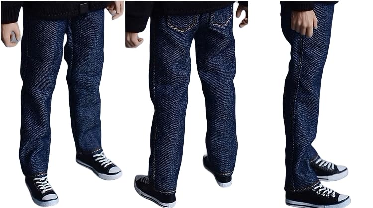 Ropa para muñecas a escala 1/12: Jeans rectos, accesorio coleccionable