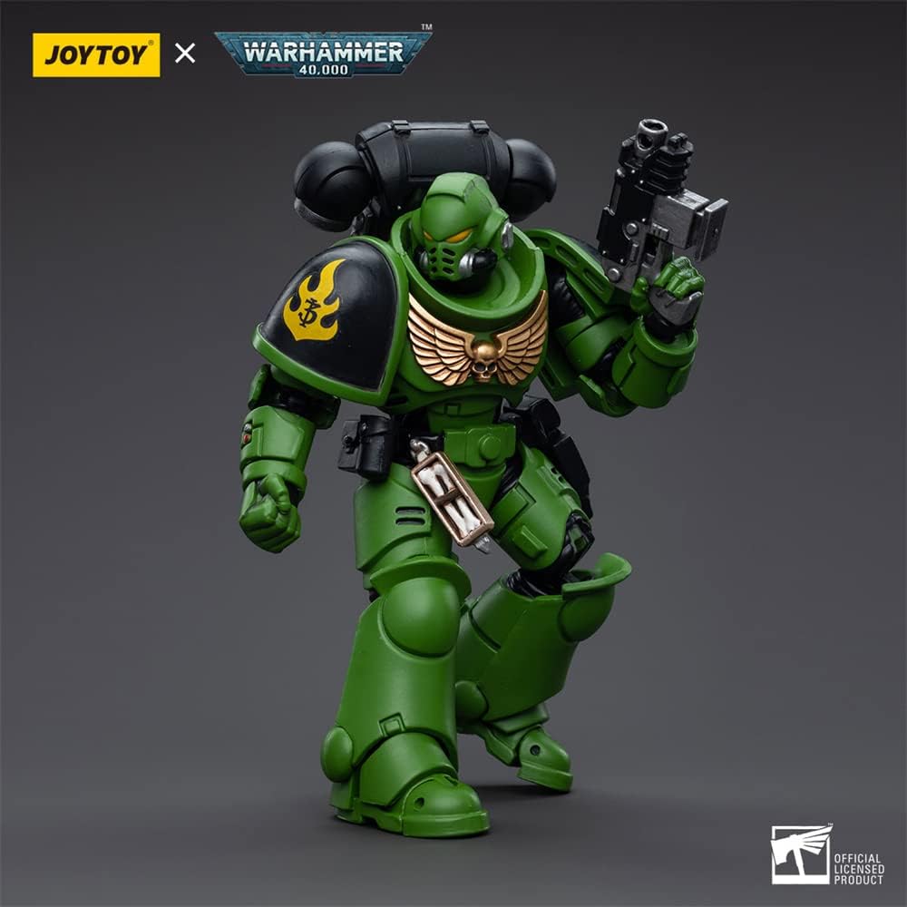 JoyToy - Figurines d'action de science-fiction sous licence officielle Warhammer 40K à l'échelle 1/18, série complète Salamanders Intercessors Brother Haecule