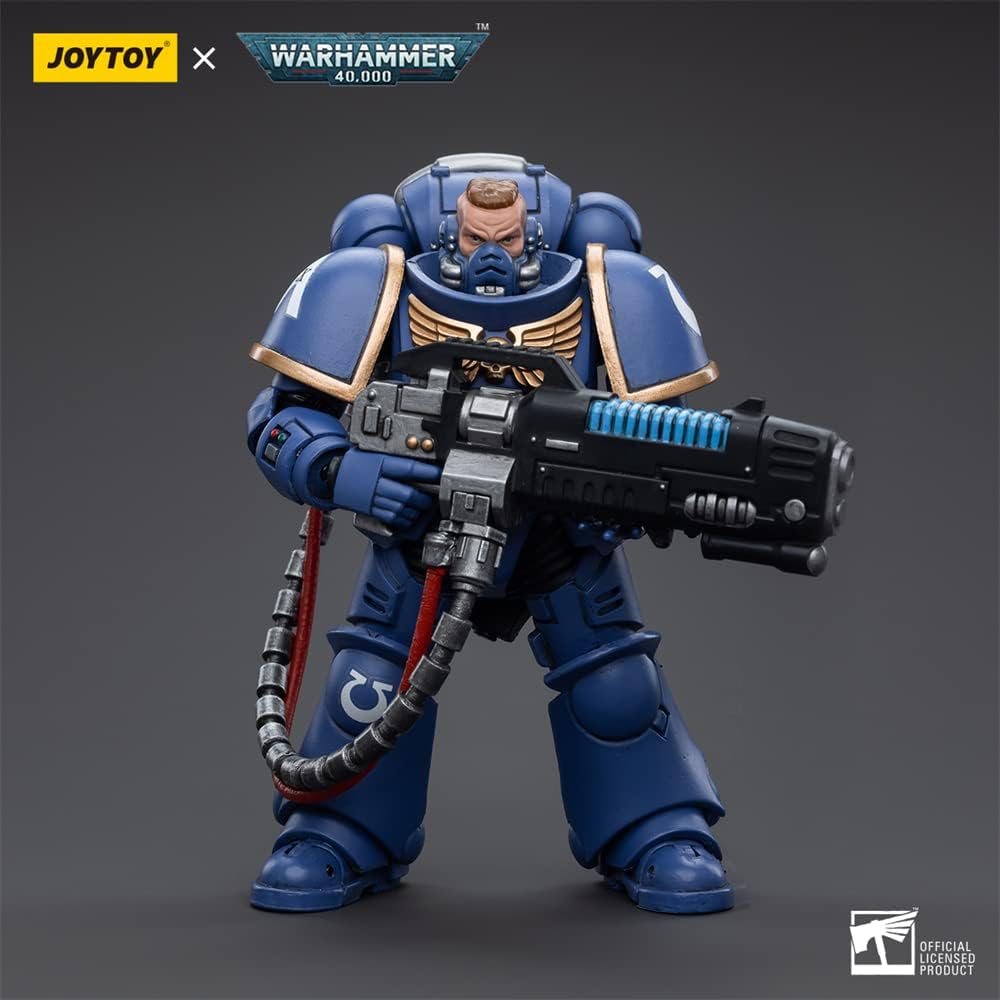 JoyToy - Figurines d'action de science-fiction Warhammer 40K sous licence officielle à l'échelle 1/18, série complète Ultramarine Hellblasters Brother Paxor