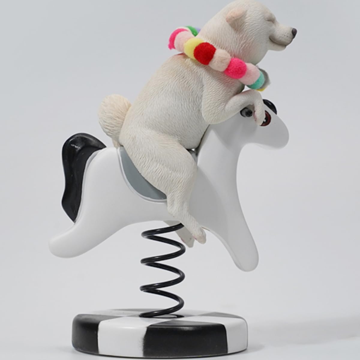 Figura de perro coleccionable JXK: Caballo balancín Shiba Inu 2.0, figura de animal en miniatura a escala 1:6