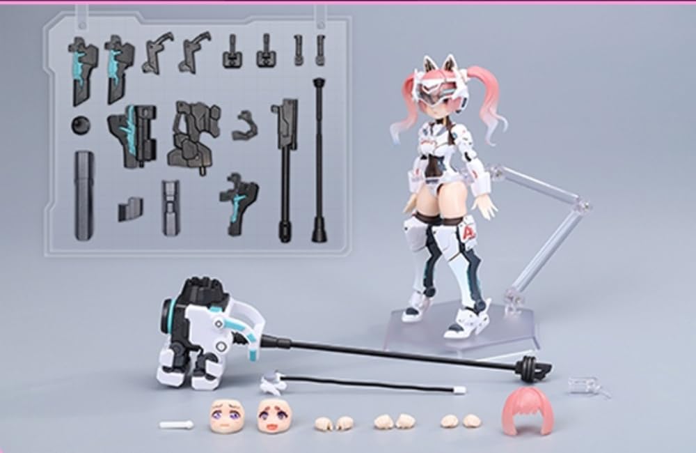 Figura de caracol coleccionable, set completo: EveD Series Strike Cat, estilo anime, figura de acción femenina en miniatura a escala 1:12 AMBRA-02