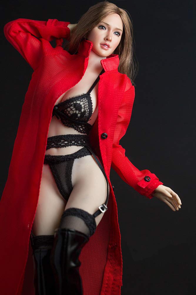 Figura femenina a escala 1/6, ropa, abrigo, sujetador, bragas y medias, conjunto DC086