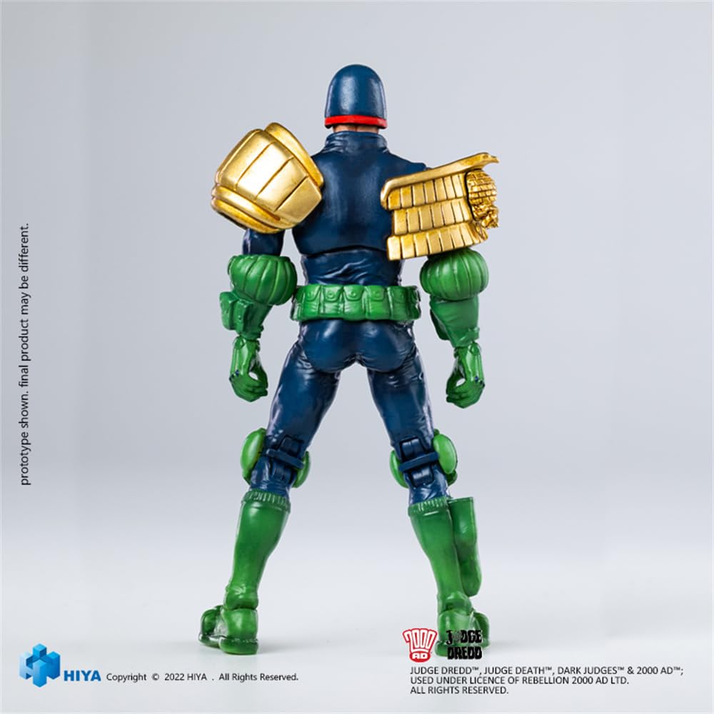Figura coleccionable Hiya: Miniatura exquisita, Juez Dredd: Mirada al Puño de Dredd, Figura de acción en miniatura a escala 1:18 EMJ0252
