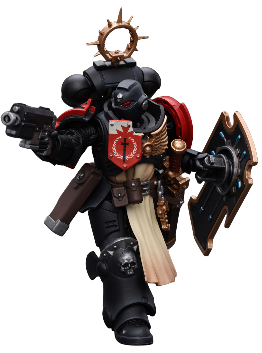 Figurine de collection JoyToy Warhammer 40K : Primaris Space Marines Black Templars Bladeguard Veteran, échelle 1:18, figurines articulées JT2801 (Black Templars JT2801)