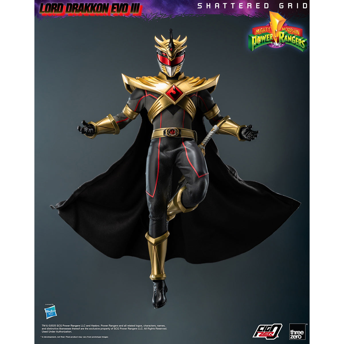 Threezero Mighty Morphin Power Rangers: Shattered Grid Lord Drakkon Evo III 3Z10260W0 1/6 Scale Action Figure