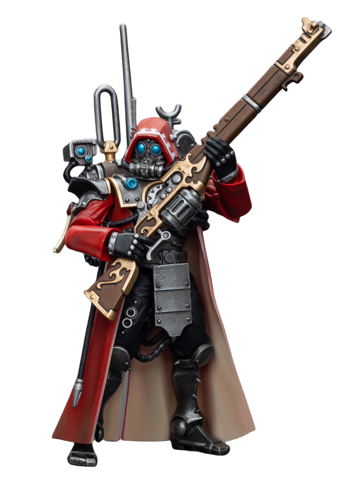 Figurine de collection JoyToy 40K : Ranger Adeptus Mechanicus Skitarii avec Data-Tether, échelle 1:18, JT7868 (Ranger avec Data-Tether)