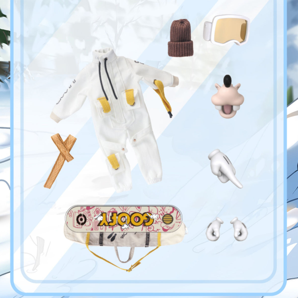 MORSTORM Disney Snow Board Club: Captain Mickey/Minnie Student/Coach Donald Duck/Daisy Student/Goofy Player Art Figurine