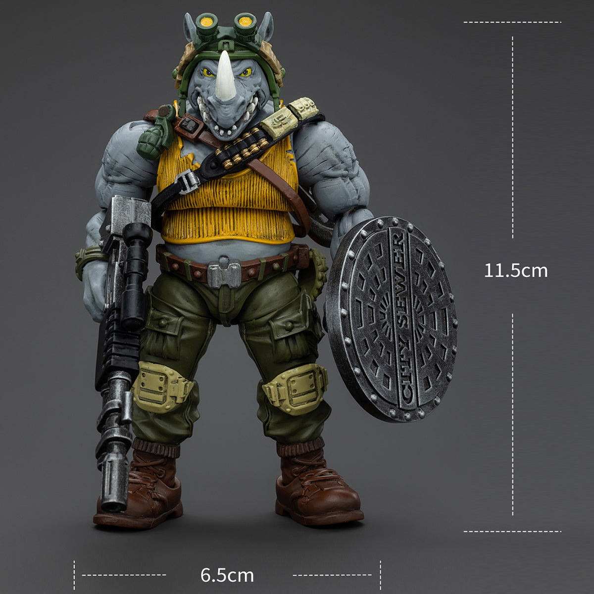 JOYTOY TMNT Series, Rocksteady, Collectible Action Figure