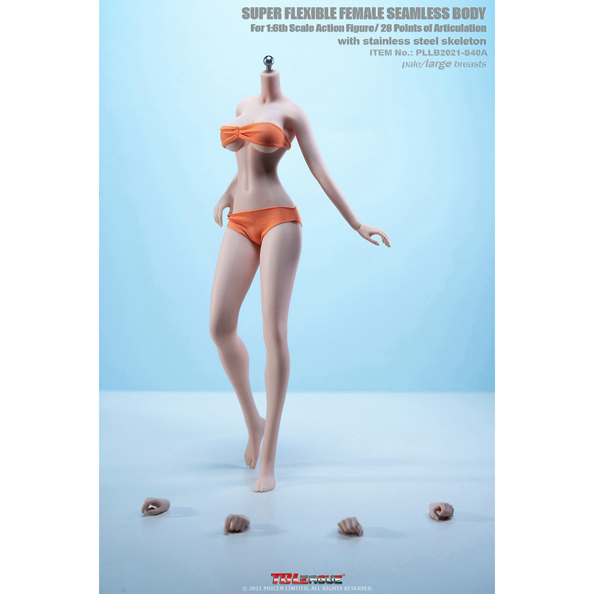 TBLeague Female Seamless Tall and Slender Type Large Bust Detachable Feet 1/6 Scale Action Figure Body